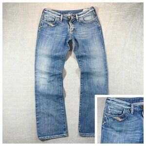 Diesel Womens Kycut Jeans 30X32 Blue Low Rise Straight Leg 100% Cotton Faded